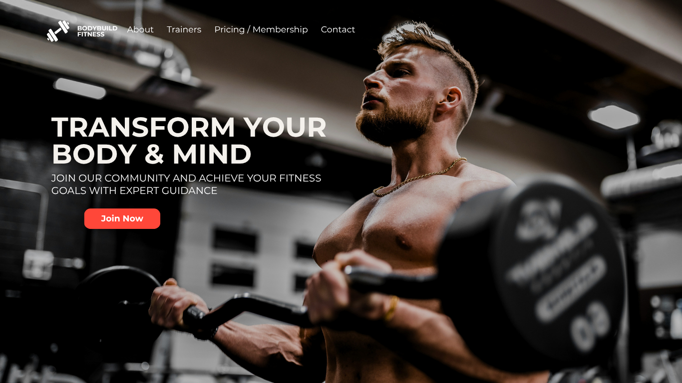 Modern gym website landing for growing businesses by a professional web agency
