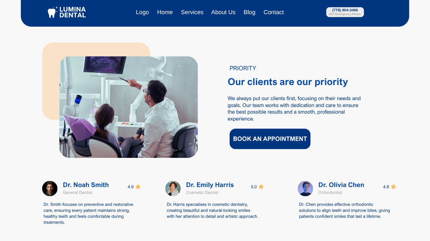 Dentistry about us page for growing businesses, crafted by a professional web agency