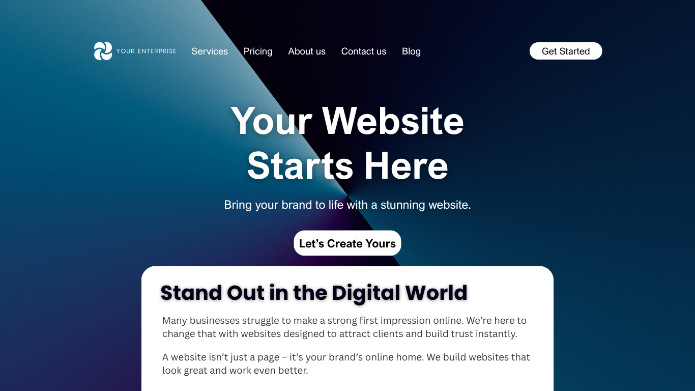 Modern and stylish homepage design by SoarWeb web agency