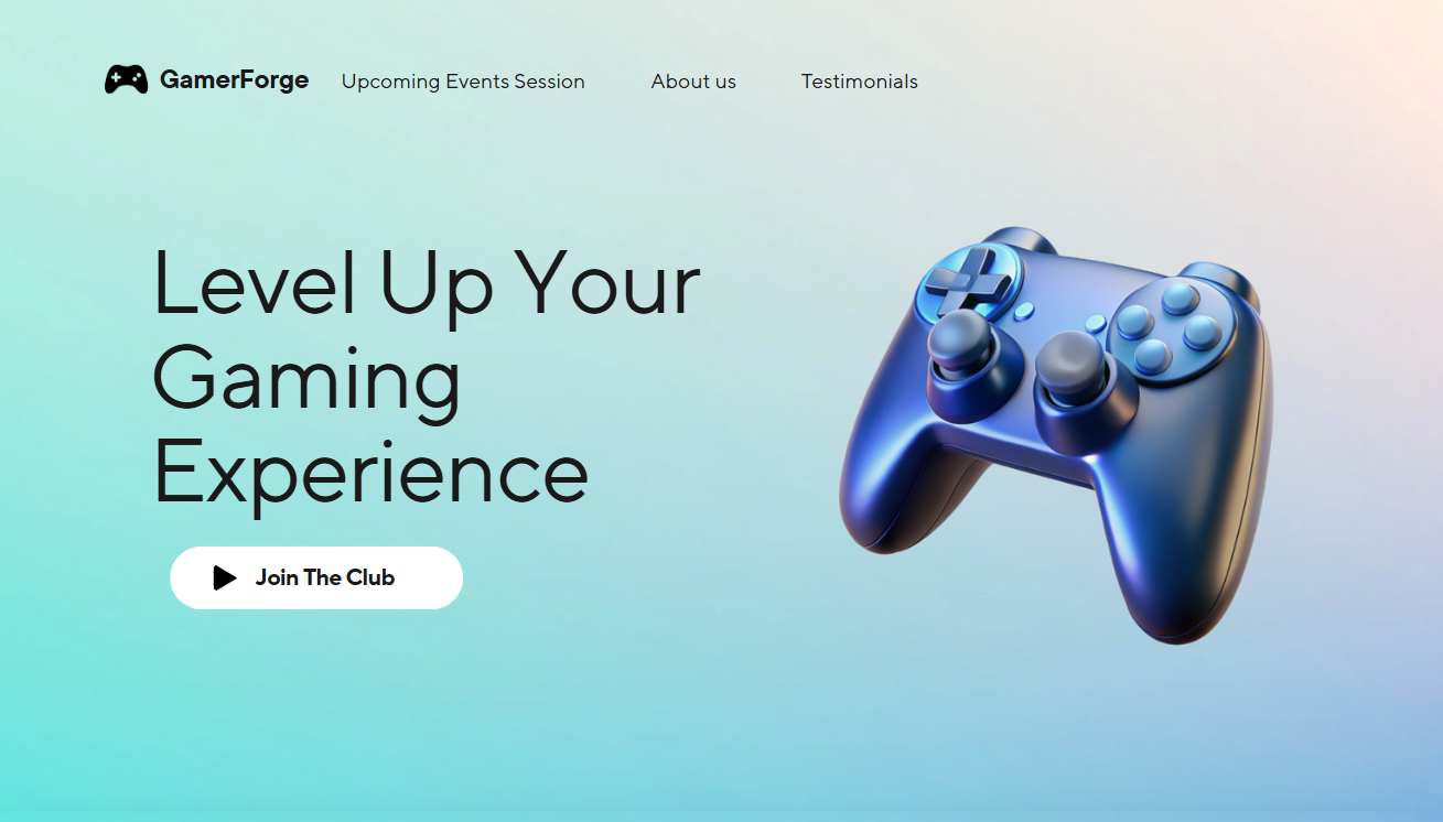 Gaming hub website landing for growing businesses created by a professional web agency